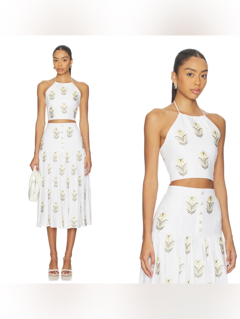 NWT Rosewater House GILDA BUSTIER IN OFF WHITE & YELLOW